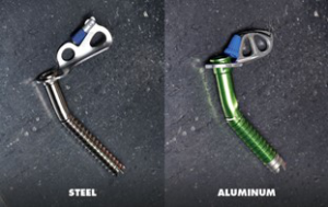 Eisschrauben Aluminium vs. Stahl