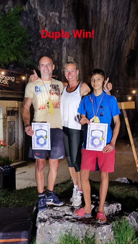 Richárd Bozsik mit seiner Familie beim Aggtelek Cup